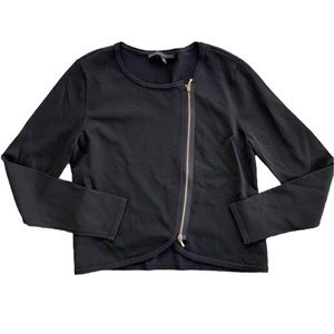White House Black Market Black Asymmetrical Zip